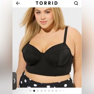 Worn once! Black bikini top TORRID SWIM SIZE 00/medium